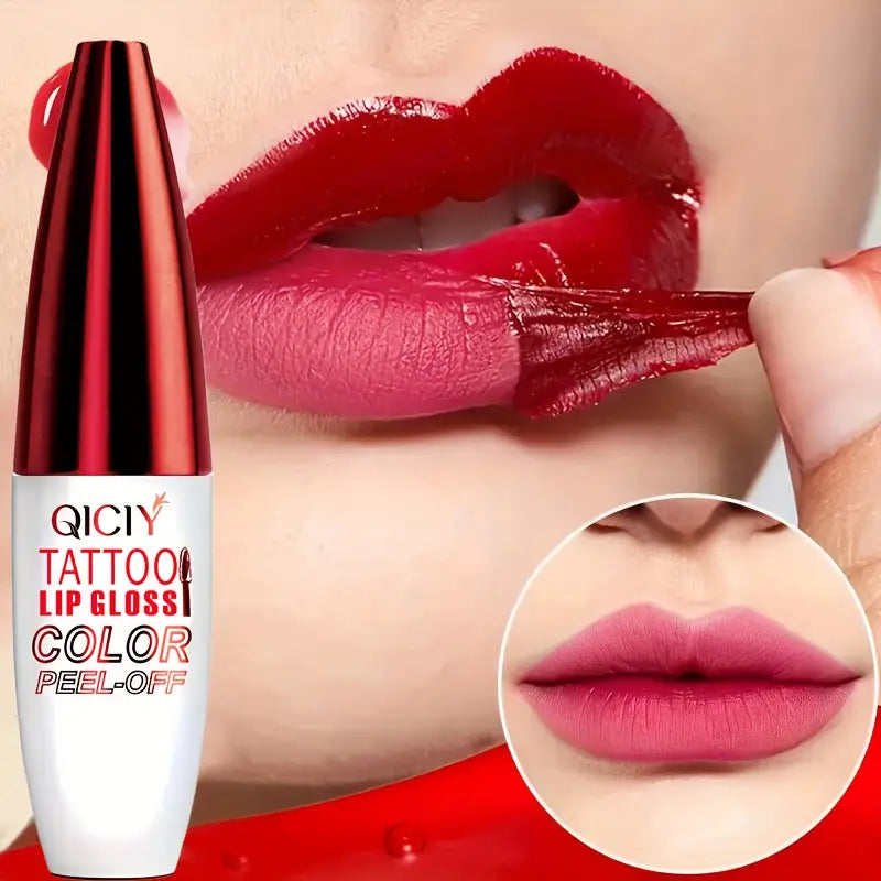 QICY Tattoo Lip Gloss Peel-Off, 10g - Long-Lasting Liquid Lipstick