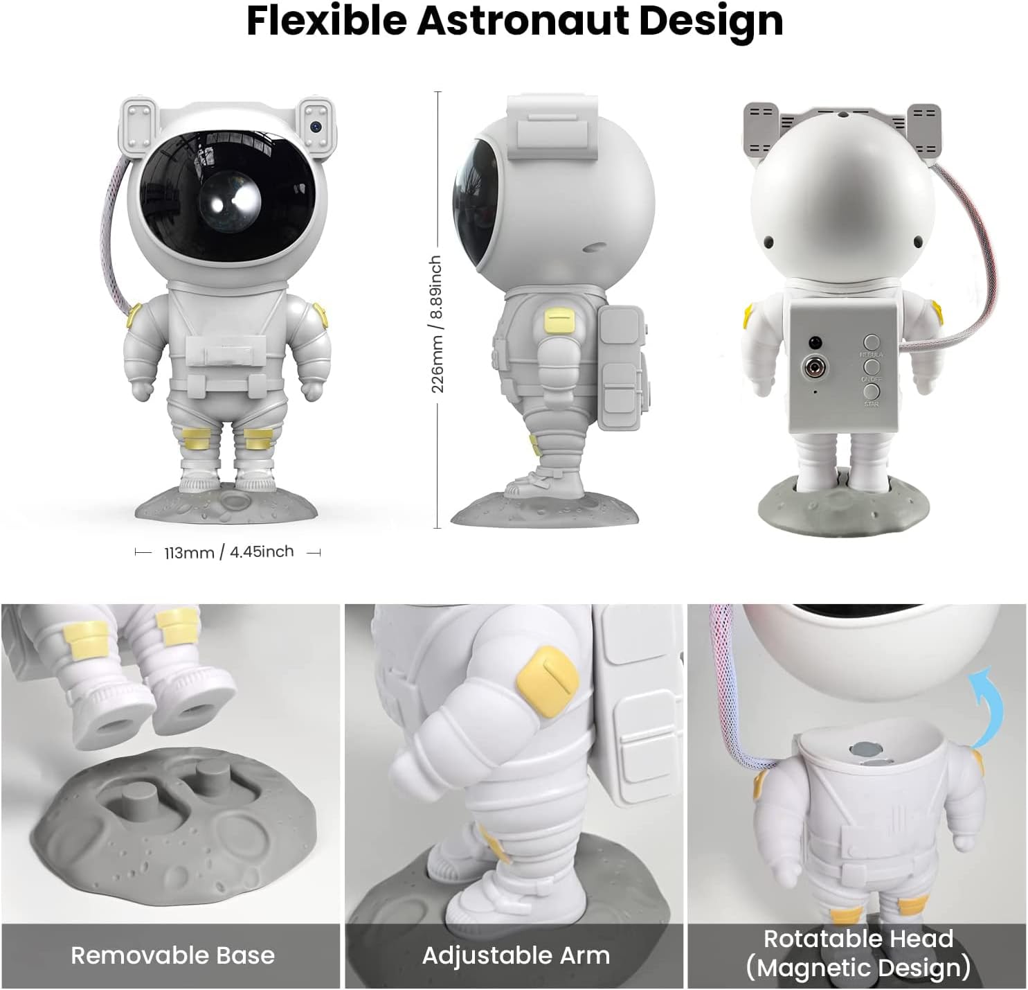 Astronaut Projector Night Light with Timer