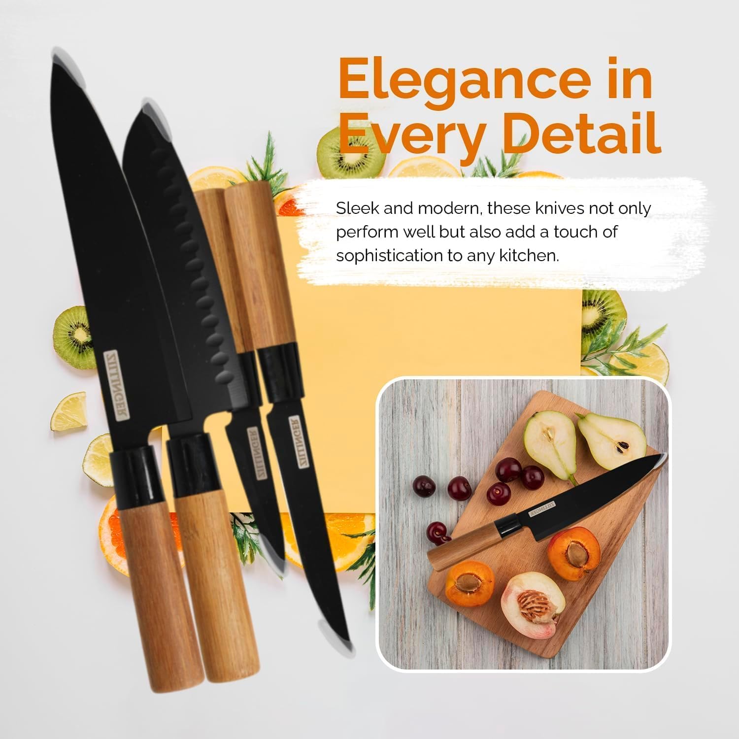 ZILLINGER Japanese Knife Set - 4 Pcs High-Carbon