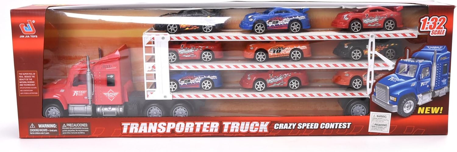 Truck with 9PCS Racing Cars Little